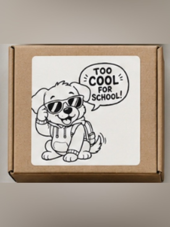 Handmade Other - Handmade 'Too Cool for School' Puppy Stickers 2”x2” - 25pcs